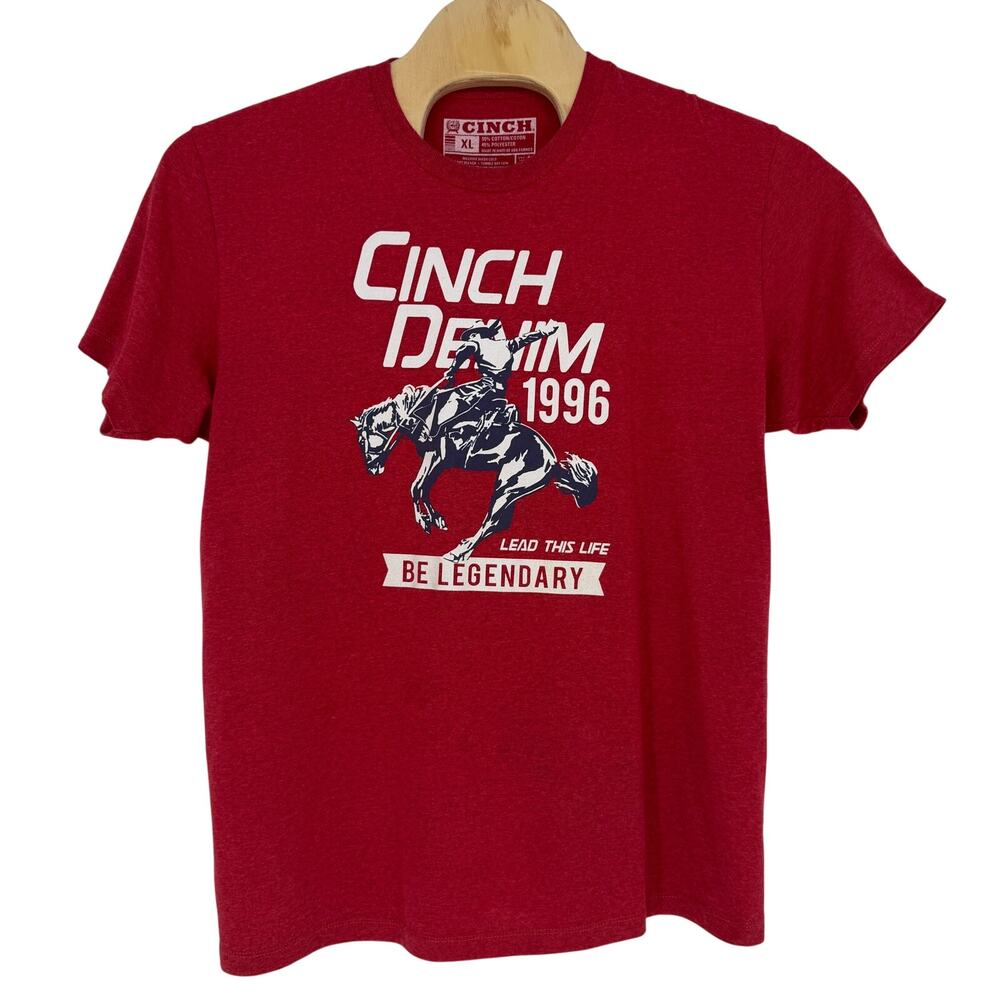 Cinch Men's "Be Legendary" Red Graphic Logo XL T-Shirt MTT1690503 Red